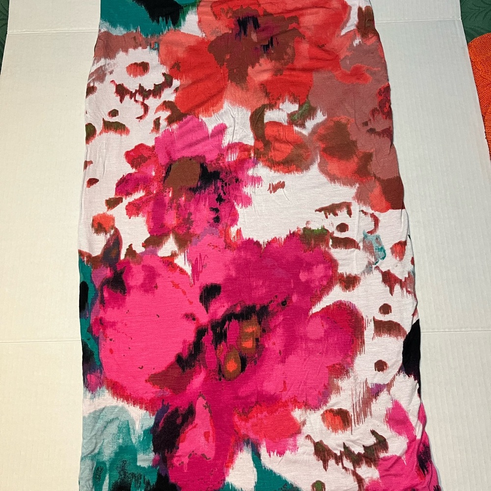 Floral Print Skirt in Pink and Red